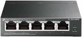 TP-Link TL-SG105PE | Managed Smart Switch | 5 Poorten | Gigabit Ethernet (10/100/1000 Mbps) | 4x PoE+