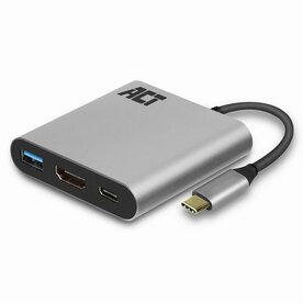 ACT AC7022 | USB-C naar HDMI Female Adapter | PD Pass-Through 60W | 4K | USB-A