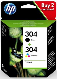 HP 304 | Originele Zwarte/Drie-Kleuren Inktcartridges | 2-Pack