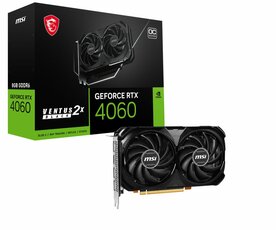 MSI GeForce RTX 4060 Ventus 2X Black OC | 8GB GDDR6 VRAM | Videokaart | GPU | Nvidia