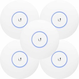 Ubiquiti UniFi UAP-AC-PRO (5-pack) | WiFi 5 Access Point (AC1750) | 1300 Mbit/s | PoE (met Adapter) | Inclusief Plafond- en Muurmontagebeugel