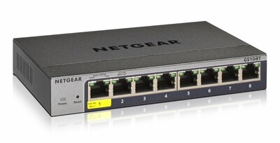 NETGEAR GS108Tv3 Managed L2 Gigabit Ethernet (10/100/1000) Grijs