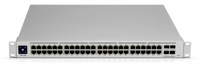 Ubiquiti UniFi USW-Pro-48-POE Gen2 | 48-poorts | Managed | Gigabit | PoE++ | L2/L3 | 1U Rackmount | Zilver