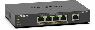 Netgear GS305EP Managed L2/L3 Gigabit Ethernet (10/100/1000) Power over Ethernet (PoE) Zwart