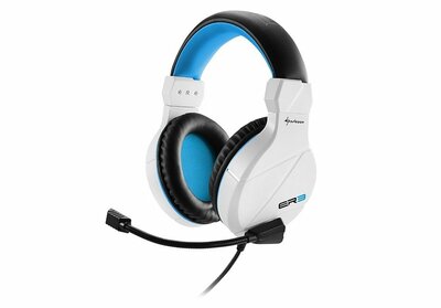 Sharkoon RUSH ER3 Headset Bedraad Hoofdband Gamen Zwart, Blauw, Wit