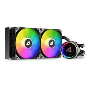 Sharkoon S80 RGB Computer behuizing, Processor Alles-in-één vloeistofkoeler 12 cm Zwart 1 stuk(s)