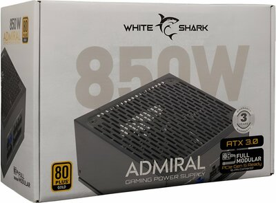 White Shark Admiral | 850 Watt Gold ATX 3.0 PSU | PCIe 5.0 | Power Supply | Voeding | OPEN BOX