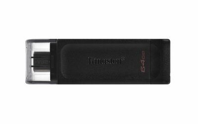 Kingston DataTraveler 70 | 64GB USB-C 3.2 Flash Drive | Zwart
