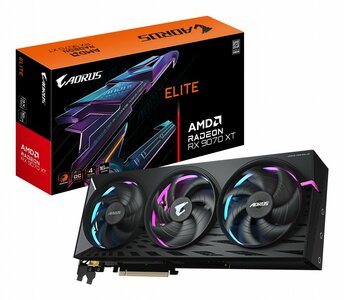 Gigabyte AORUS Radeon RX 9070 XT ELITE | 16GB GDDR6 VRAM | Videokaart | GPU | AMD