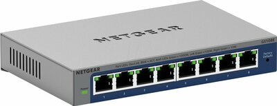 NETGEAR GS108Ev4 | 8-Poorts Gigabit Switch | Smart Managed Plus (L2/L3) | Zwart/Grijs