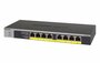 NETGEAR GS108LP Unmanaged Gigabit Ethernet (10/100/1000) Power over Ethernet (PoE) 1U Zwart, Grijs_